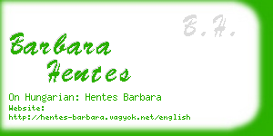 barbara hentes business card